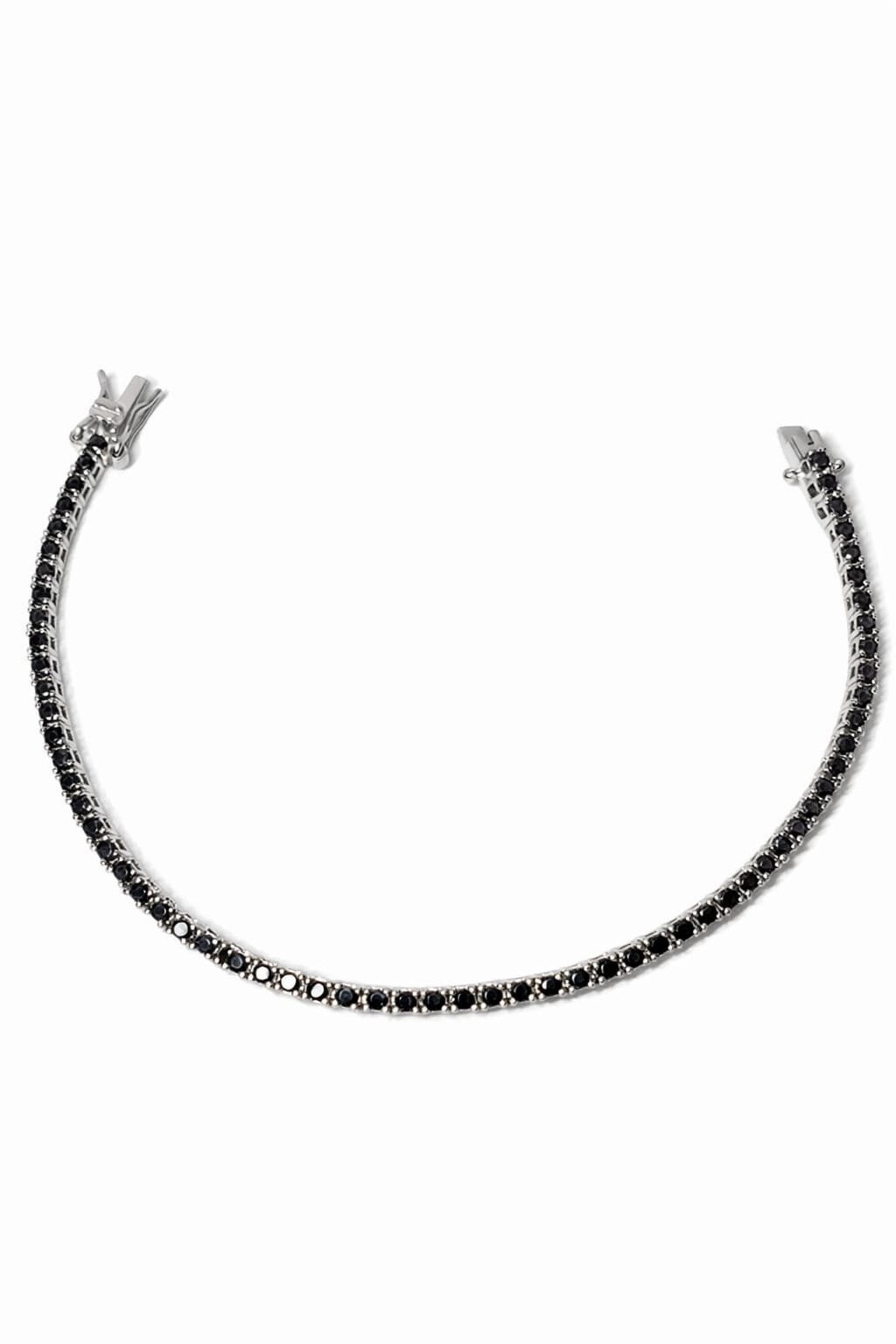 צמיד טניס שחור/לבן מכסף 2.5 מ"מ צמיד טניס שחור/לבן מכסף 2.5 מ"מ