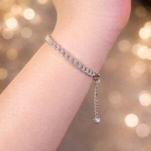 שור הזהב צמיד טניס חץ כסף סטרלינג 925