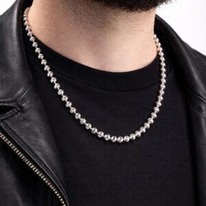 שור הזהב שרשרת כדורים חיתוך יהלום מכסף