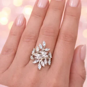 טבעת כסף עלי קריסטל