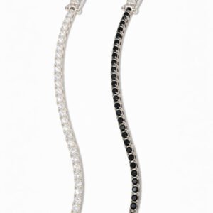 צמיד טניס שחור/לבן מכסף 2.5 מ"מ