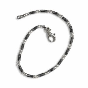 צמיד כסף חרוזים בעבודת יד